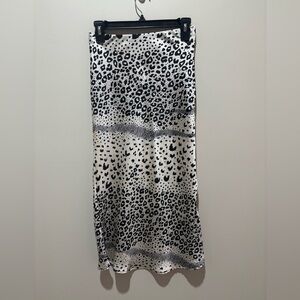 fab'rik Black & Cream Animal Print Skirt
